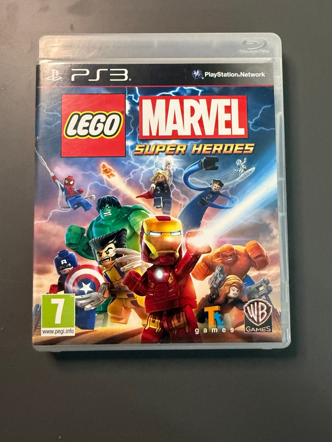 LEGO Marvel Super Heroes PS3 Europe, Like New CIB front cover